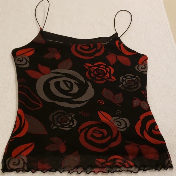 Black and red spaghetti string camisole - Picture 5 of 8